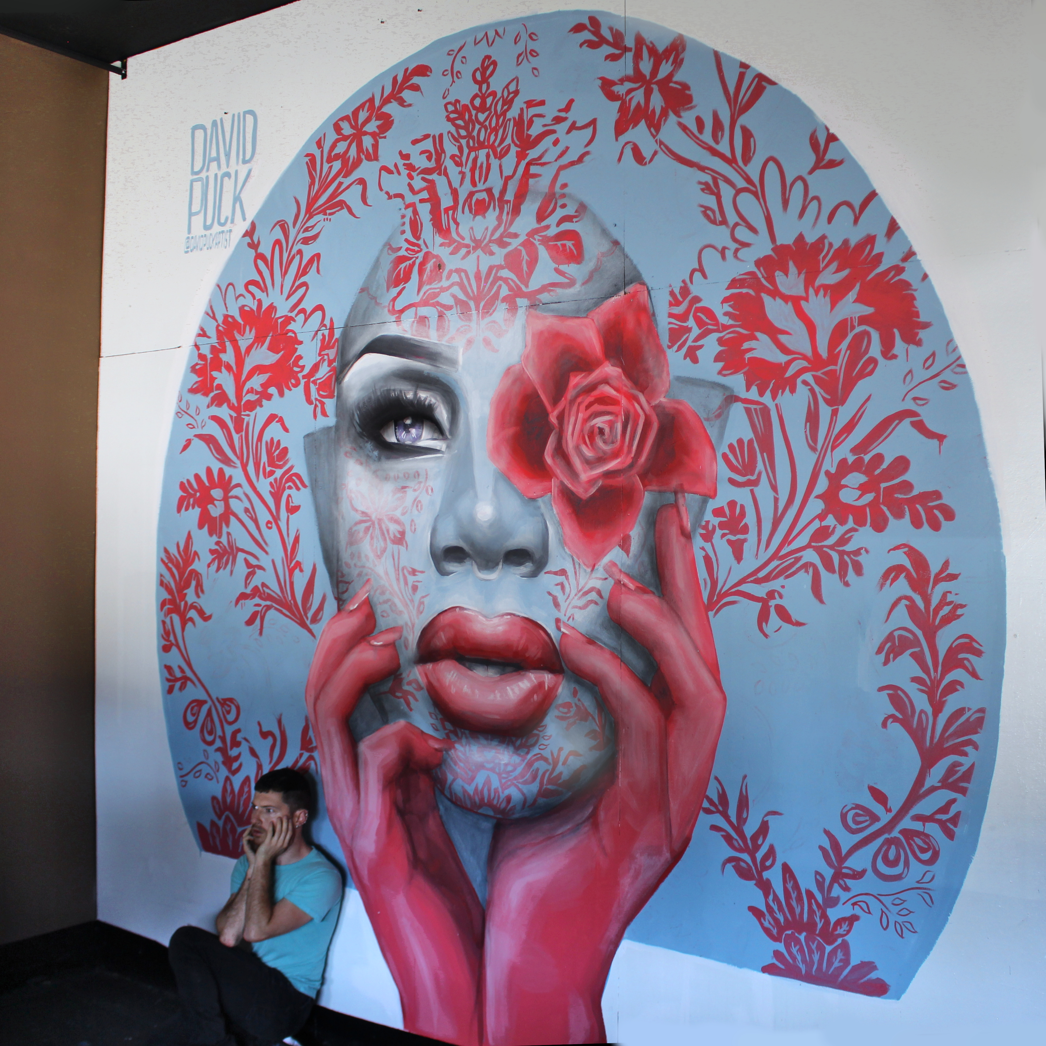 Street art mural painting of drag queen monet xchange in Los Angeles California