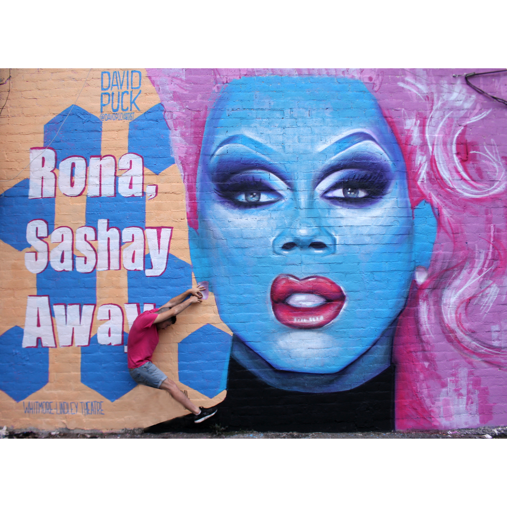 ru paul drag queen street art mural and corona sashay away